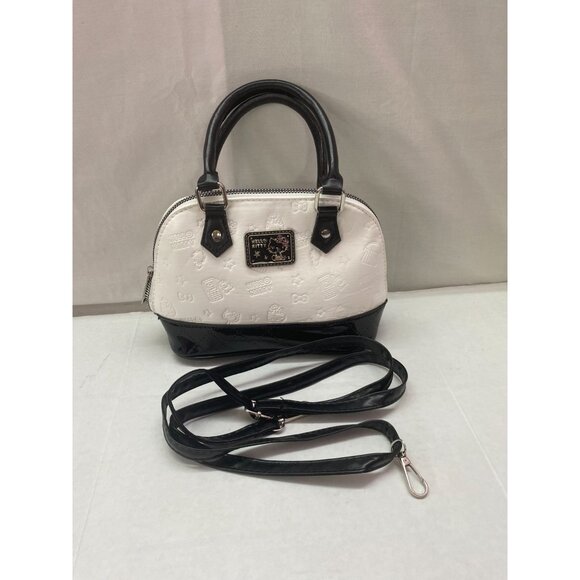 Hello Kitty Black & White Mini Crossbody Bag detachable strap & accessories NWOT - Picture 2 of 9